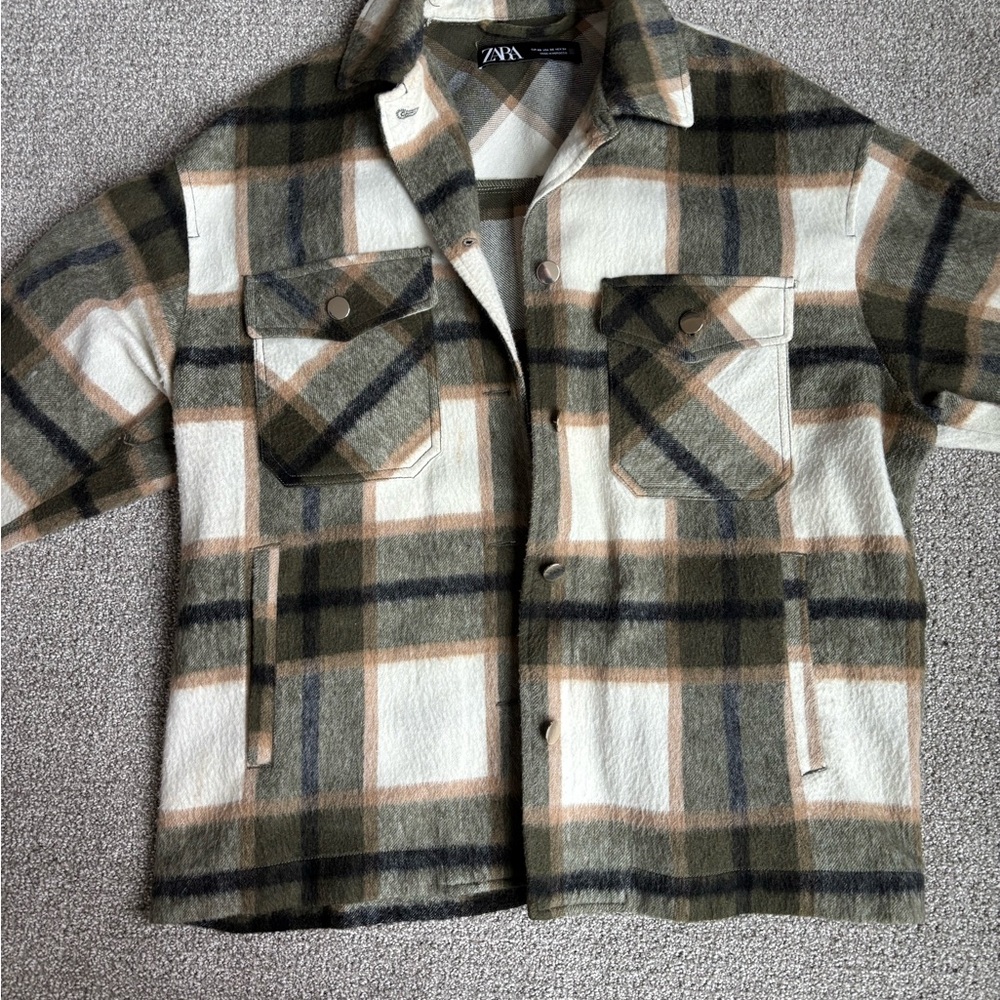 Zara Plaid Oversized Jacket